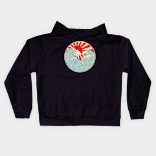 Retro Great Wave Off Kanagawa Art Gift Idea Japanese Lover Kids Hoodie